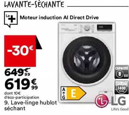 lave-linge hublot séchant lg