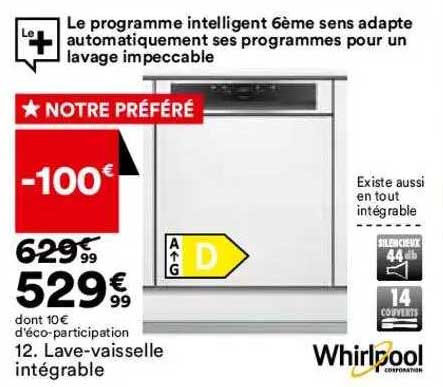 lave-vaisselle intégrable whirlpool