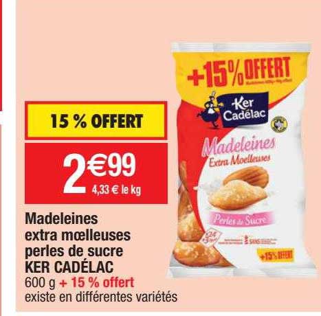 madeleines extra moelleuses perles de sucre ker cadélac