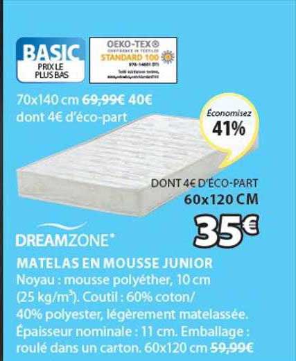 Matelas En Mousse Junior Dreamzone