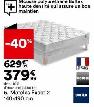 Matelas Exact 2 140 X 190 Cm Bultex