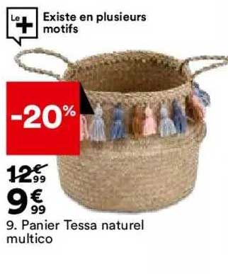 panier tessa naturel multico