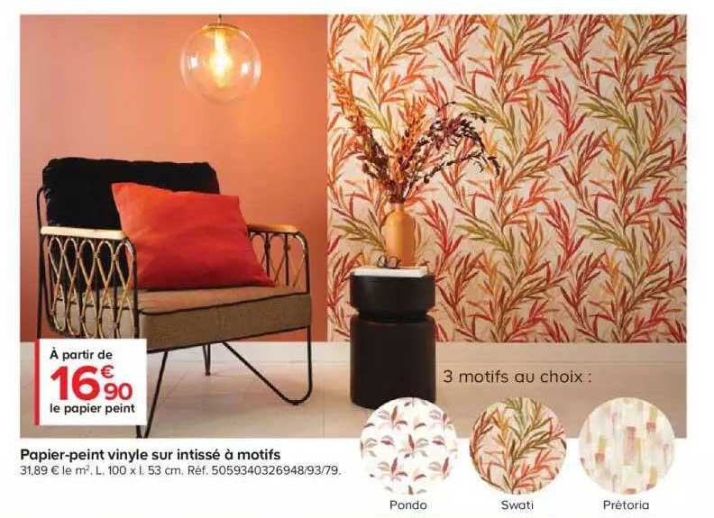 papier-peint vinyle sur intissé à motifs