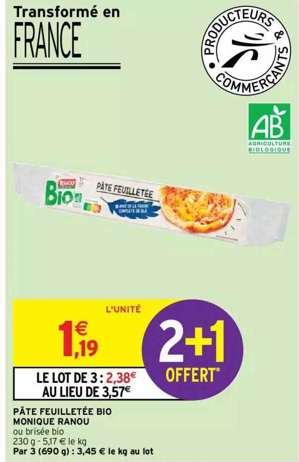 pâte feuilletée bio monique ranou