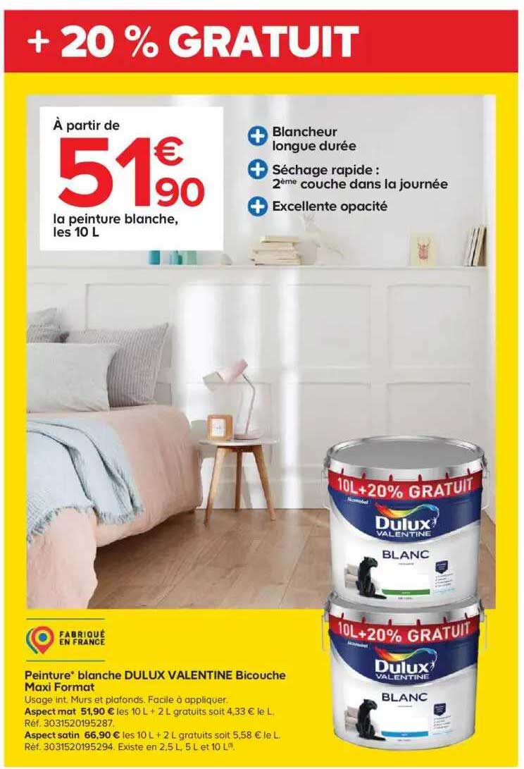 peinture blanche dulux valentine bicouche maxi format