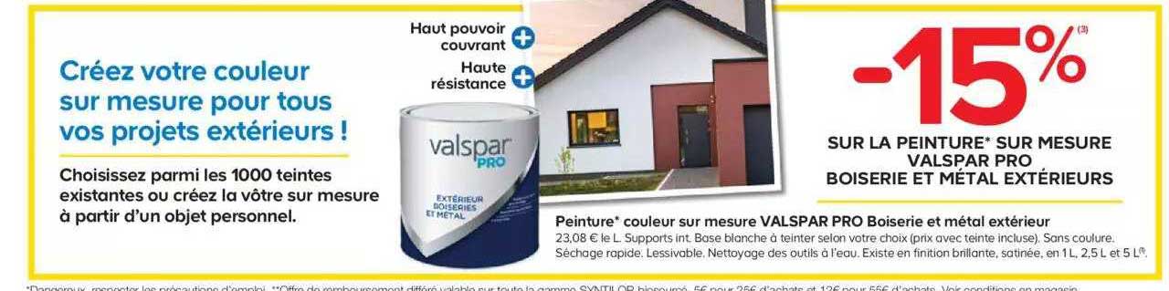 peinture couleur sur mesure valspar pro boiserie et métal extérieur