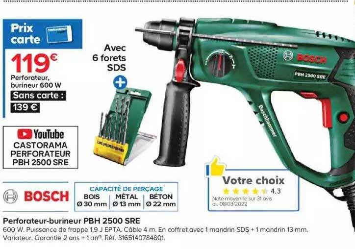 Perforateur-burineur Pbh 2500 Sre Bosch