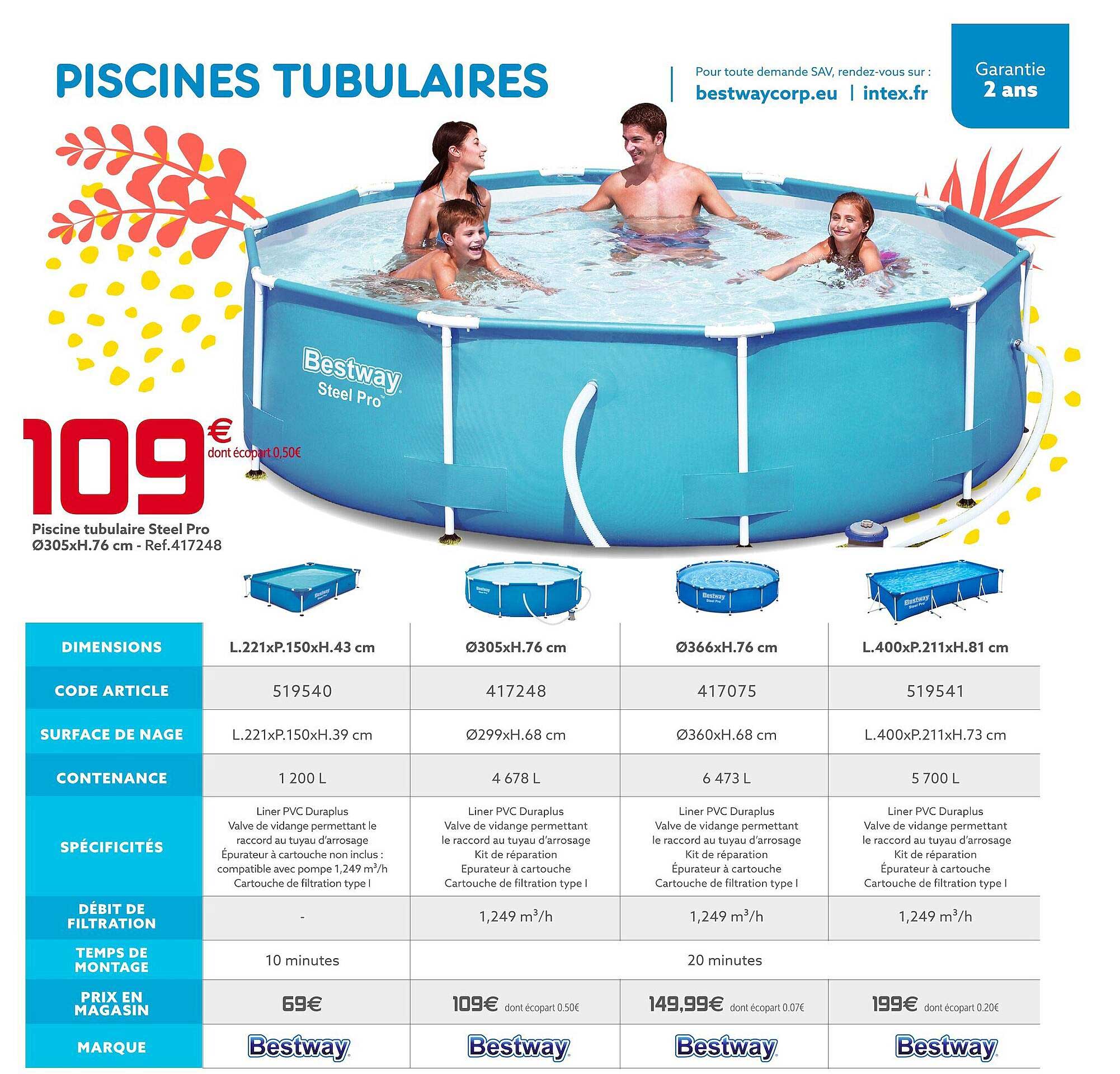 piscines tubulaires