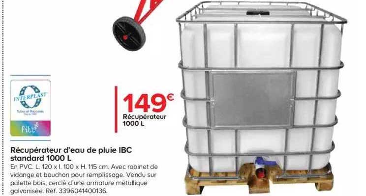 récupérateur d'eau de pluie ibc standard 1000 l