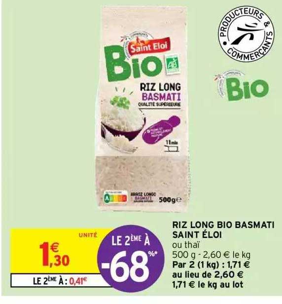 riz long bio basmati saint éloi