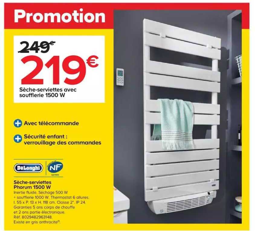 sèche-serviettes phorum 1500 w deLonghi