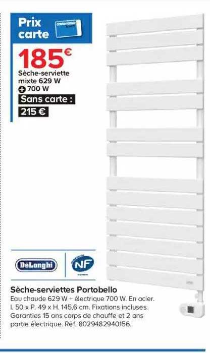 Sèche-serviettes Portobello DeLonghi