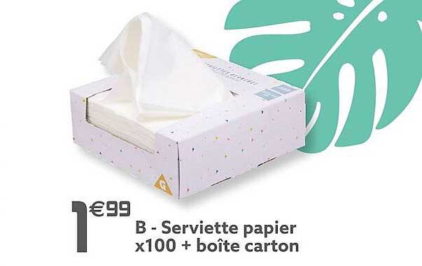 serviette papier x100 + boîte carton
