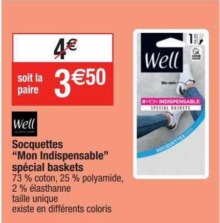 socquettes "mon indispensable" spécial baskets well