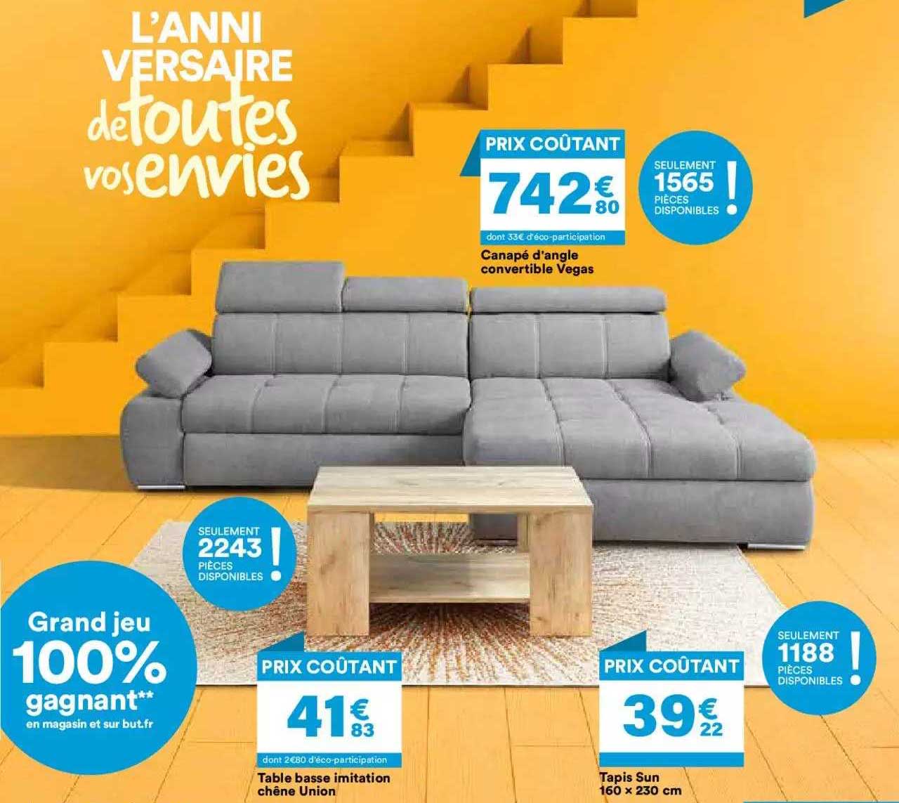 table basse imitation chêne union, tapis sun 160 x 230 cm