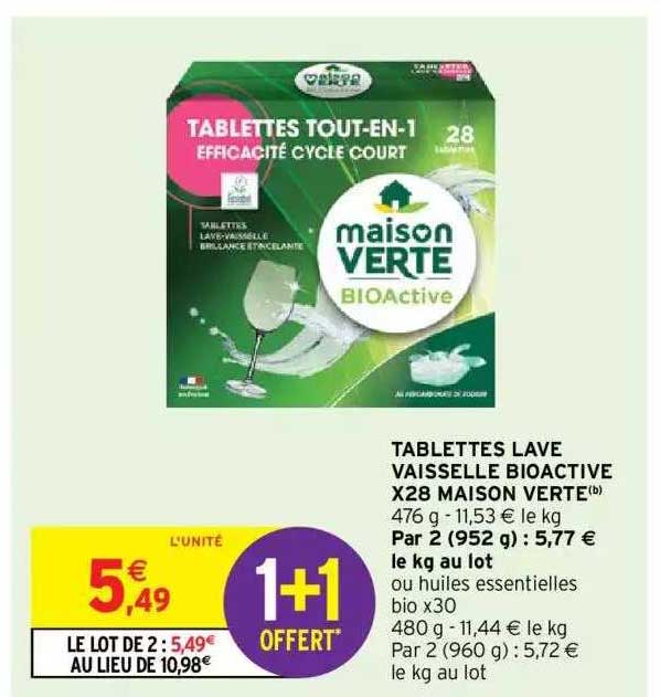 tablettes lave vaisselle bioactive x 28 maison verte