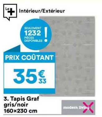 tapis graf gris-noir 160 x 230 cm modern living