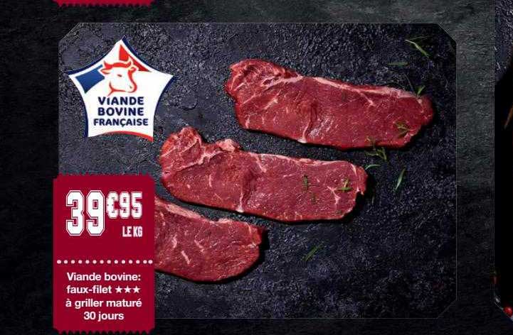 viande bovine : faux-filet *** à griller maturé 30 jours