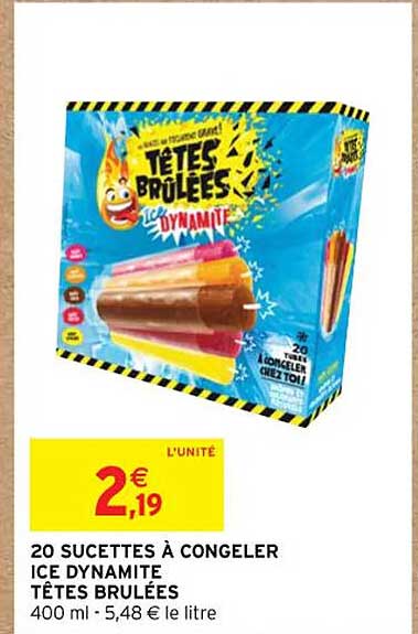 20 sucettes à congeler ice dynamite têtes brûlées