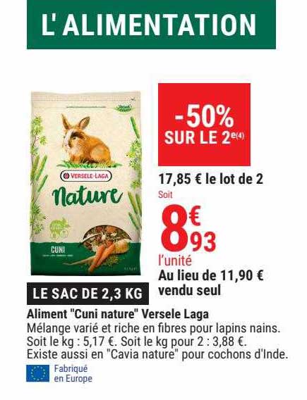 aliment "cuni nature" versele laga