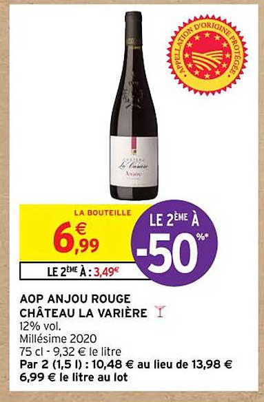 aop anjou rouge château la varière