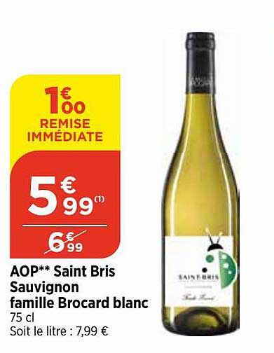 aop saint bris sauvignon famille brocard blanc