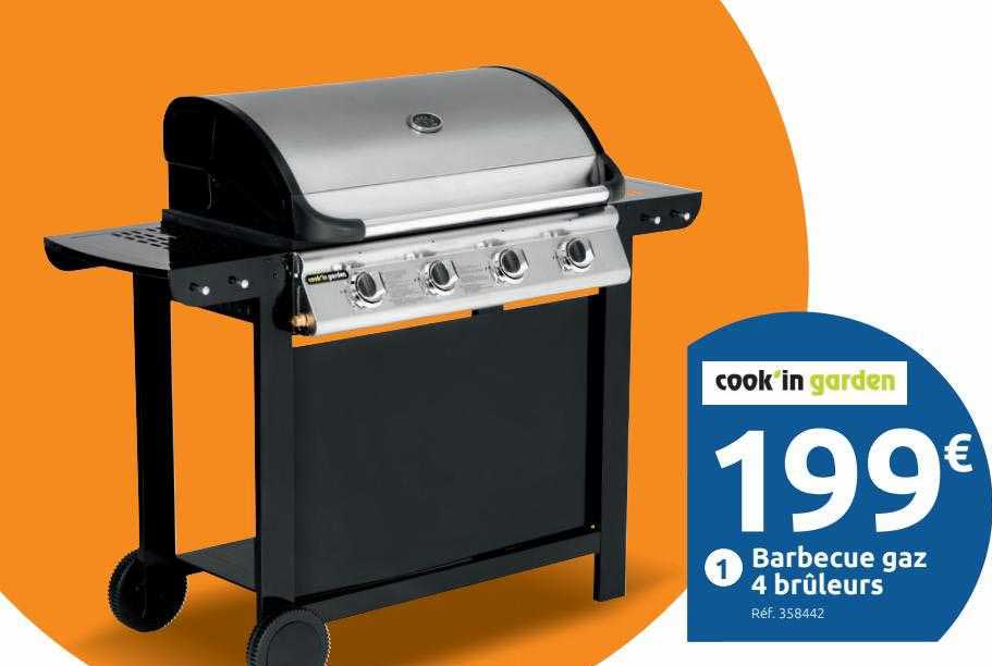 barbecue gaz 4 brûleurs cook'in garden