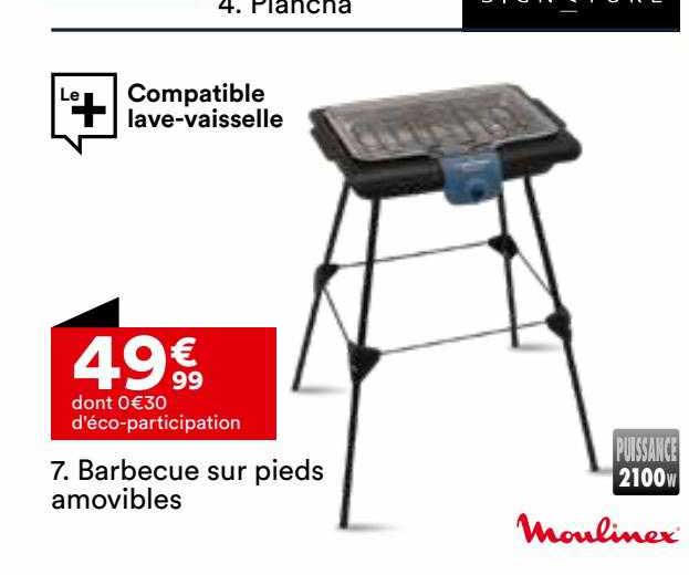 barbecue sur pieds amovibles moulinex