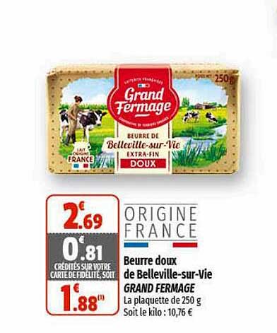 beurre doux de belleville-sur-vie grand fermage