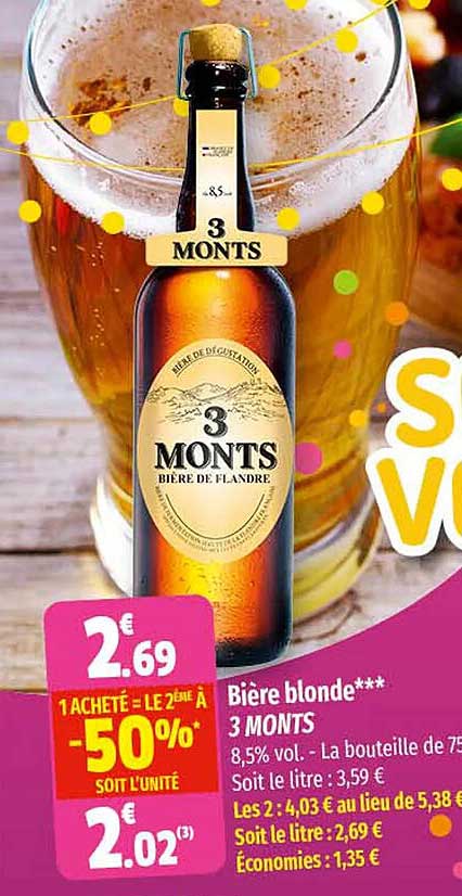 bière blonde 3 monts