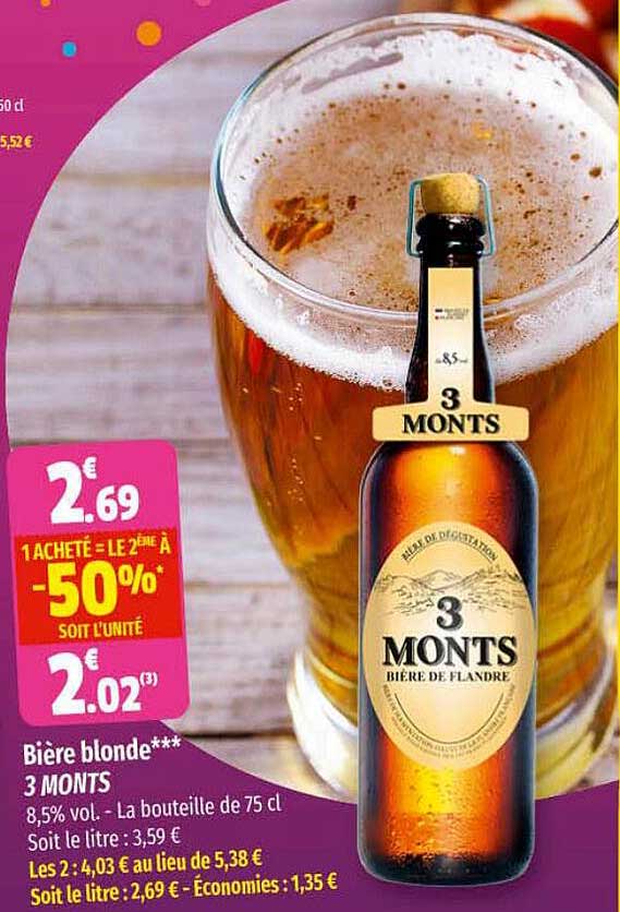 bière blonde 3 monts