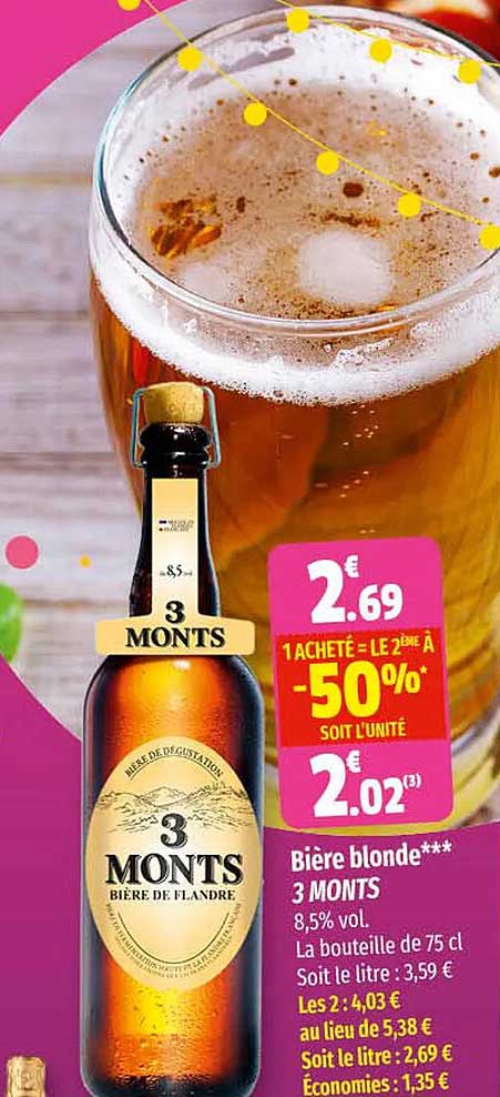 bière blonde 3 monts