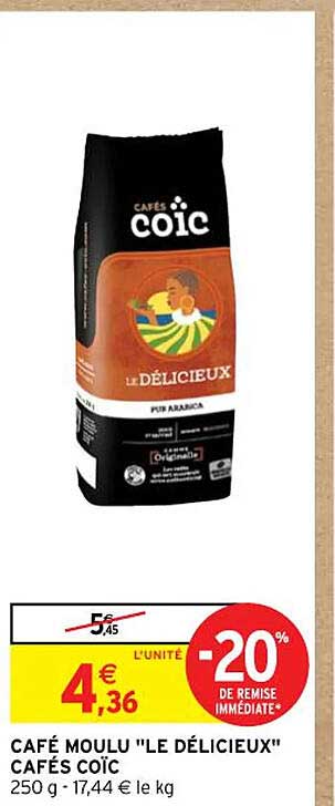 café moulu "le délicieux" cafés coïc