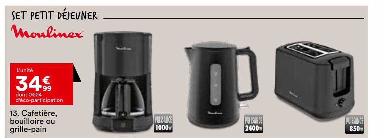 cafetière, bouilloire ou grille-pain moulinex