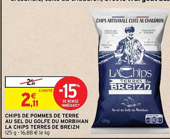 chips de pommes de terre au sel du golfe du morbihan la chips terres de breizh