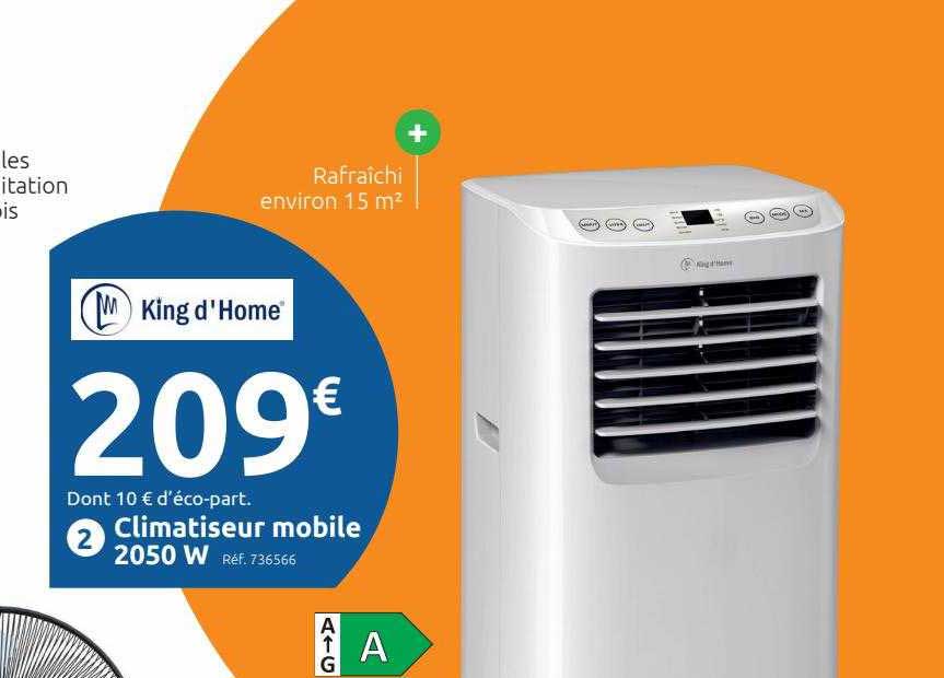 Climatiseur Mobile 2050w King D'home