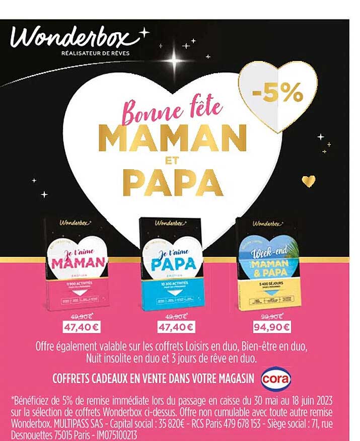 Coffrets Cadeaux Wonderbox