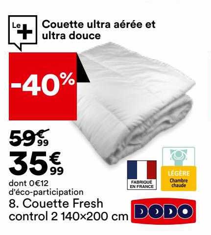 couette fresh control 2 140 x 200 cm dodo