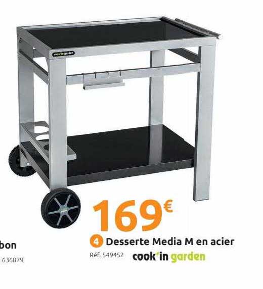 desserte media m en acier cook'in garden