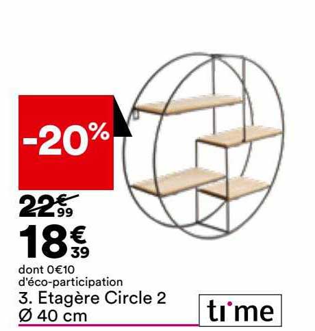 étagère Circle 2 ø40 Cm Ti'me