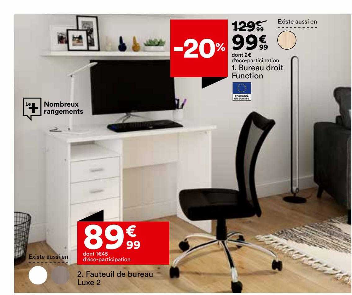 fauteuil de bureau luxe 2, bureau droit function