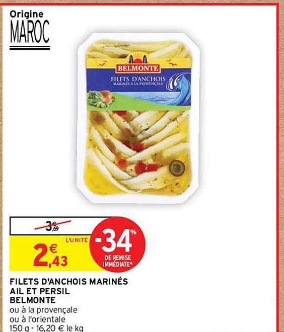 filets d'anchois marinés ail et persil belmonte