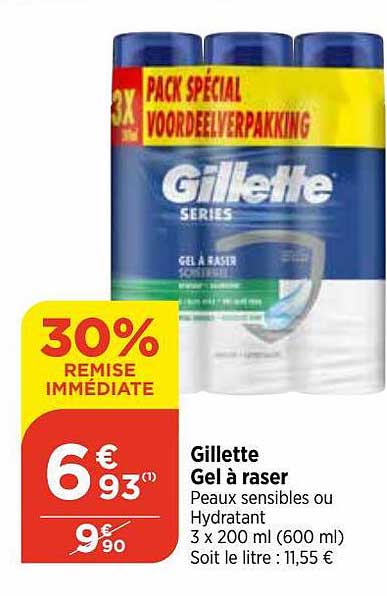 gillette gel à raser