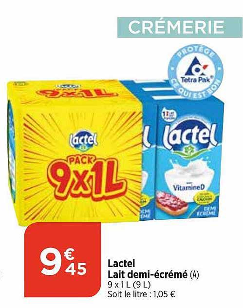 Lactel Lait Demi-écrémé