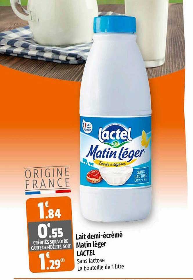 lait demi-écrémé matin léger lactel