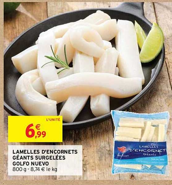 lamelles d'encornets géants surgelées golfo nuevo