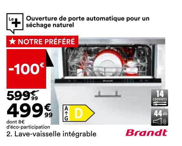 lave-vaisselle intégrable brandt