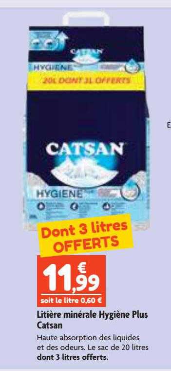 Litière Minérale Hygiène Plus Catsan