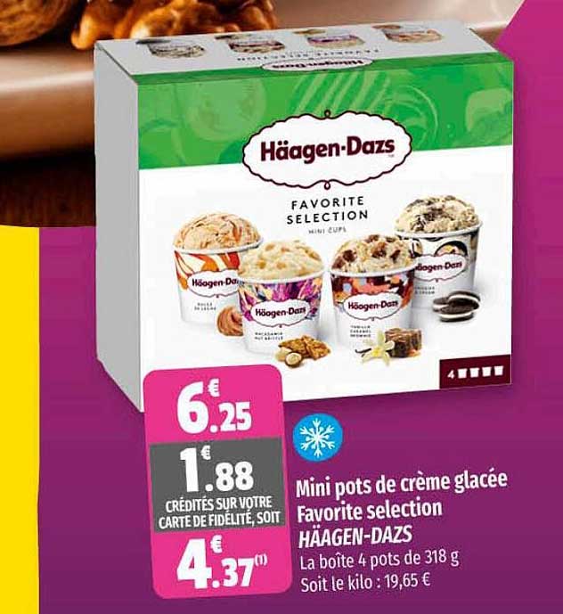 mini pots de crème glacée favorite sélection häagen-dazs