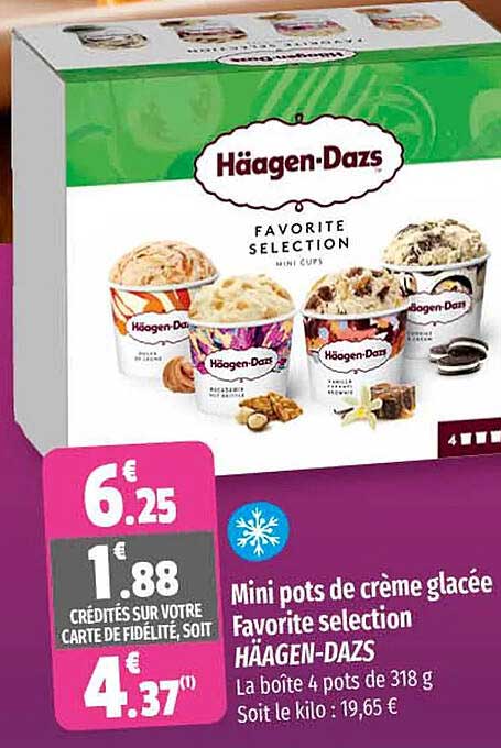 Mini Pots De Crème Glacée Favorite Sélection Häagen-dazs